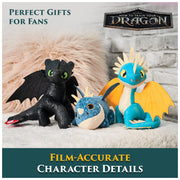 DreamWorks Dragons Toothless Plush Toy, 8 Inch, Black with Embroidered Green Eyes