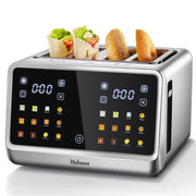 Yabano 7703 4 Slice Toaster, Touchscreen, Dual Independent Control Panels, Stainless Steel