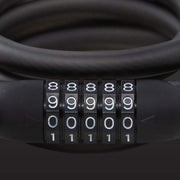Segway-Ninebot 5-Digit Combination Cable Lock, Black, Large, 4ft Vinyl Coated Steel Cable, 20.40.0007.00