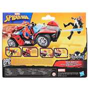 Hasbro Marvel Spider-Man VenomVersus Epic World of Action Miles Morales Remix Blast Racer, Red and Black, 4-Inch Figure and Vehicle Set