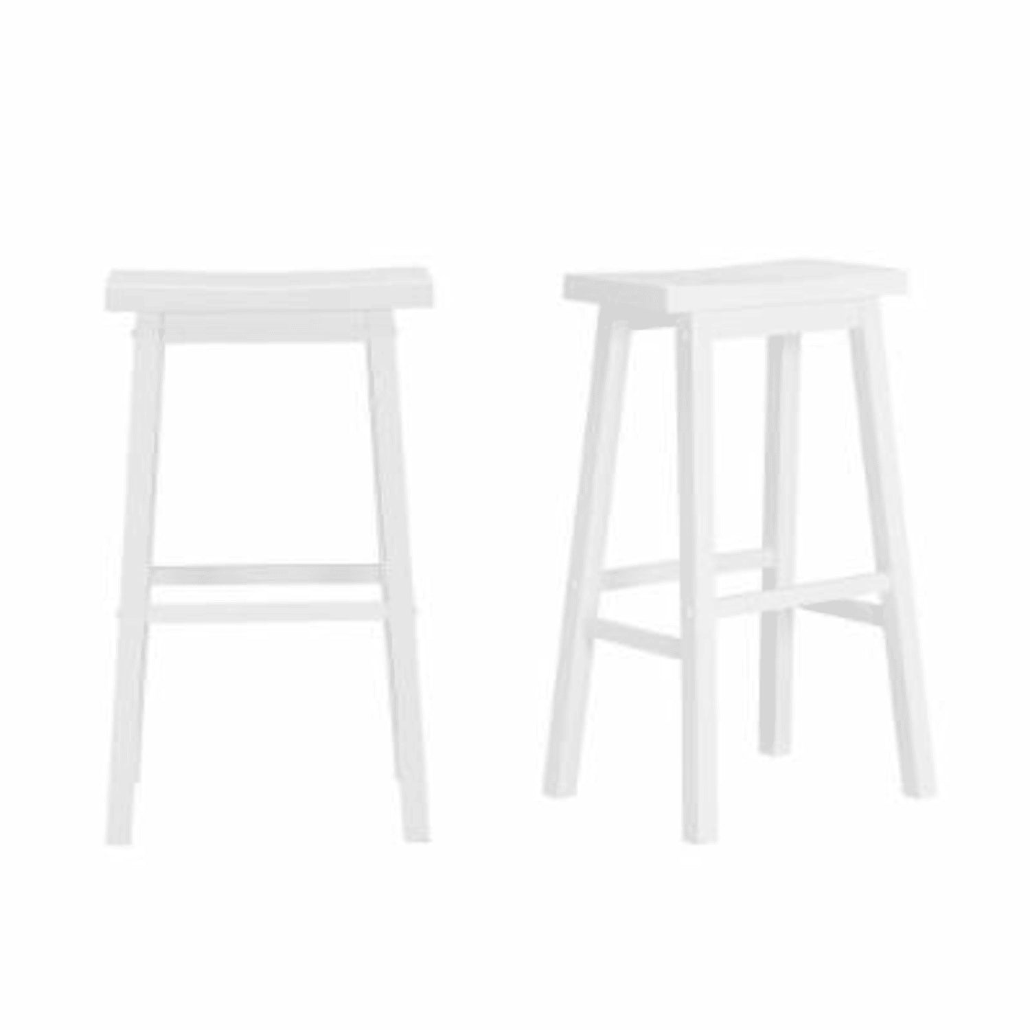 StyleWell SH0208169SGH03 White Wood Backless Saddle Bar Stools (Set of ...