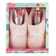 Beauty Gifts 90050 Foot Care Gift 3 Pieces Set for Women with Fluffy Slippers, Foot Lotion, and Foot Soak-Pink