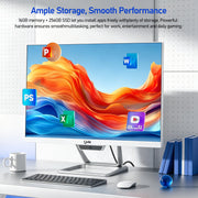 Qehi All-in-One PC, Intel Core i7 Processor, 16GB DDR3 RAM, 256GB SSD, 23.8-Inch Full HD 1080P LED Display, Wi-Fi 6, White, Includes Keyboard and Mouse