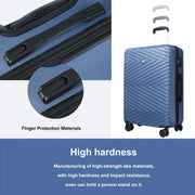 Travelhouse 4 Piece Hardshell Luggage Set Hardside Lightweight Suitcase w/TSA Lock Spinner Wheels, Blue