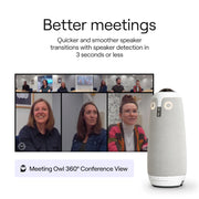 Owl Labs Meeting Owl 3 Premium Pack, 360-Degree 1080p HD Video Conference Camera, AI-Powered Speaker Focus, Wireless Wi-Fi, USB-C, BND300-0002