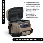 Igloo Trek Gripper Soft Sided Cooler, 22 Can Capacity, Premium Insulation, Sandstone Tan