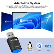 Home Collection AX900 USB Wireless Network Adapter, WiFi 6 Dual Band 900Mbps, USB 3.0, Black