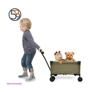 509 Little Wagon Folding Pull-Along Cart with Adjustable Handle, Durable Canvas-Metal Frame, Khaki