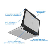 MAXCases Extreme Shell-L Laptop Case for MacBook Air 13.6 in, Full-Coverage Polycarbonate and TPU Protection, Black and Clear, AP-ESL-MBA-13M2-BCLR