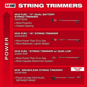 Milwaukee 2828-21E M18 Brushless Cordless String Trimmer Kit, 18V, 16-Inch Cutting Swath, 6.0 Ah High Output Battery, Charger Included, 2828-21E