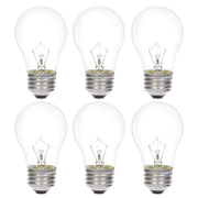 Simba Lighting Incandescent Appliance Light Bulb A15 40W E26 Medium Base 2700K Warm White 6-Pack