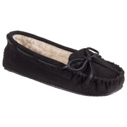 Minnetonka Moccasin Cally Moccasin Slippers for Ladies - Black - 8M