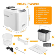 Kitchen In The Box 2lb Bread Maker with 12-in-1 Baking Programs, Auto Fruit Nut Dispenser, 13-Hour Delay Timer, Nonstick Pan, Keep Warm Function, Purple, KBM18