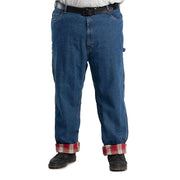 Berne Men's Heartland Flannel-Lined Denim Jeans, Stone Wash Dark, Relaxed Fit, Utility Pockets, 30W x 30L, P2213SWD