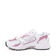 New Balance 530 Unisex Athletic Shoes with ABZORB Cushioning, White Pink Sugar Silver, MR530PK