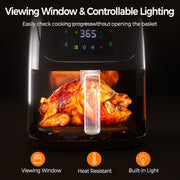 HOMSHADE AirFryer3 r with 8 Food Preset, LED Digital Touch Screen, Roast, Reheat, Dehydrate, Bake, Steam