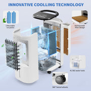 Fenbeli 3-in-1 Evaporative Portable Air Cooler with 4L Water Tank, Remote Control, 3 Fan Speeds, White, BL-206DL