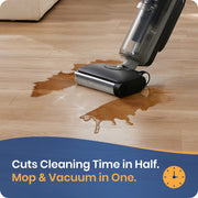 Tineco LiteVak Wash Pro Cordless Wet Dry Mop Vacuum Cleaner with Self-Cleaning, XL Dual Water Tanks, 25 Min Runtime, White
