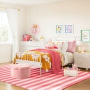 Mainstays Kids Twin Size Metal Platform Bed Frame, White Finish, Steel Construction, Integrated Slats - Material Steel