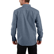 Carhartt Loose Fit Midweight Chambray Long-Sleeve Shirt for Men - Denim Blue Chambray - L