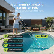 Syvio 2-in-1 Cordless Handheld Pool Vacuum with Telescopic Pole, 60 Min Runtime, Blue