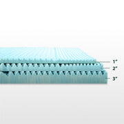 Zinus 84155009673 Spa Sensations 3 in Green Tea Gel Memory Foam Zoned Support Mattress Topper, Medium Firmness, Antimicrobial, Twin