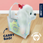 New Age U.S JEEXI Electronic Plush Toy Dog, 10 in Interactive Walking Barking Puppy with Remote Control Leash and Accessories