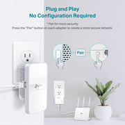 TP-Link Powerline Network Adapter Kit, AV1000 Gigabit Passthrough, AC1200 Dual Band WiFi, OneMesh Compatible, Plug & Play, White, TL-WPA7617 KIT