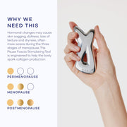 Pause Well-Aging Fascia Stimulating Tool, FDA-Cleared Medical-Grade Stainless Steel Facial Massager for Skin Tightening and Face Lift, Portable, Black, 2900