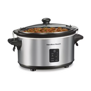 Hamilton Beach 33676 Programmable Stay or Go Slow Cooker, 7 Quart Capacity, Silver