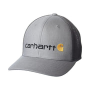 Carhartt Rugged Flex Canvas Logo Graphic Mesh-Back Fitted Cap - Asphalt - L/XL