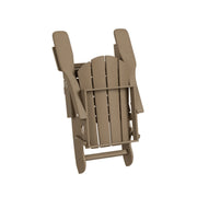 WestinTrends 74-961F-5D6213117889 Outdoor Poly Folding Adirondack Chair - Weathered Wood