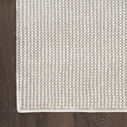 Nourison Natural Texture Area Rug, Cut-and-Loop Pile, Striped Contemporary Design, Ivory Beige, 5 ft 3 in x 7 ft, NTX01