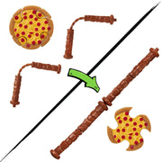 Playmates Toys Tales of Teenage Mutant Ninja Turtles Mutations Deluxe 5.5 in Michelangelo Pet to Ninja Action Figure with Transforming Bo Staff, Pizza Shuriken, and Display Stand