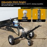 Xtremepower US Adjustable Trailer Dolly, Heavy-Duty Steel, 1,500 lb Capacity, 2 in Hitch Ball, 16 in Pneumatic Tires, Adjustable Height 24-37.5 in, 22049