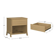 Mainstays Modern 1 Drawer Nightstand with Natural Teak Finish, Particle Board and MDF Construction, Rectangle Shape, 35 lb Load Capacity, MS3611136571NO