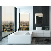 Hamilton Hills Polished Metal Wall Mirror, Contemporary Silver Stainless Steel Frame, 24 in x 36 in, Rectangular with Rounded Corners and Beveled Edges