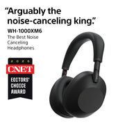 Sony WH-1000XM6 Wireless Noise Canceling Over-Ear Headphones, Black, 30-Hour Battery, HD NC Processor QN3, Adaptive NC Optimizer