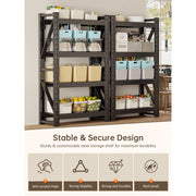 CXUZCZ 4-Tier Heavy-Duty Steel Storage Shelves, Adjustable, Rust-Resistant, Black, 63