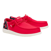 Hey Dude Wally Funk Solo Cup Loafers, Red White Blue, Men's 11M, Water Resistant Casual Shoes, Rubber Sole, 43884
