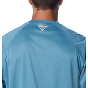 Columbia PFG Terminal Tackle Heather Long-Sleeve Shirt for Men - Canyon Blue/Icy Morn - M