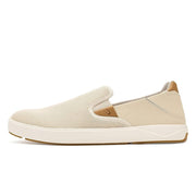 OluKai Laeahi Nui Men's Slip-On Sneakers, Breathable Mesh and Full-Grain Leather, Lightweight Casual Walking Shoes, Tapa Tan, Size 10, 10580-2034