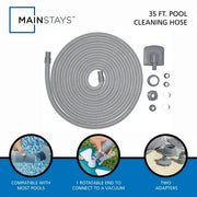 Mainstays 58803E 35 ft. Pool Cleaning Hose with Adaptors