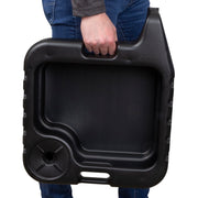 Scepter 15.5 Quart Oil Drain Pan with Pour Spout and 18-Inch Mechanics Funnel Kit, Black, Plastic