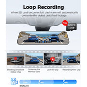 AZDOME PG17 Mirror Dash Cam, 12