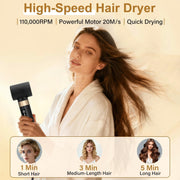 Taotique 8 in 1 Blow Dryer Brush Set, Detachable Hair Styling Tool with 3 Heat Settings, Multi-Attachment Hot Air Brush for Curling, Drying, Volumizing, Smoothing, Gold