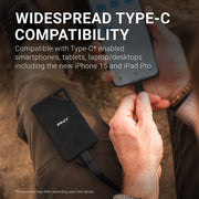 PNY RP60 1TB Portable Rugged External Solid State Drive, USB 3.2 Gen 2x2 Type-C, Up to 2000 MB/s, Water Dust Drop Resistant