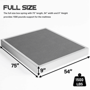 ULIESC SBS2503-9 Full Size Box Spring with Fabric Cover Sturdy Metal Mattress Foundation Noise Free Easy Assembly