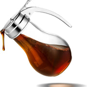 14 Oz Glass Syrup Dispenser, No Drip Glass Syrup Bottle for Maple Syrup, Honey Dispenser, Pancake M