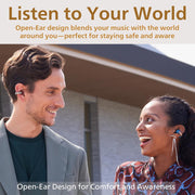 JVC Nearphones Open-Ear True Wireless Earbuds, Bluetooth 5.3, 24H Playback, IPX4 Water Resistant, Built-In Mic, Black, HANP1TB